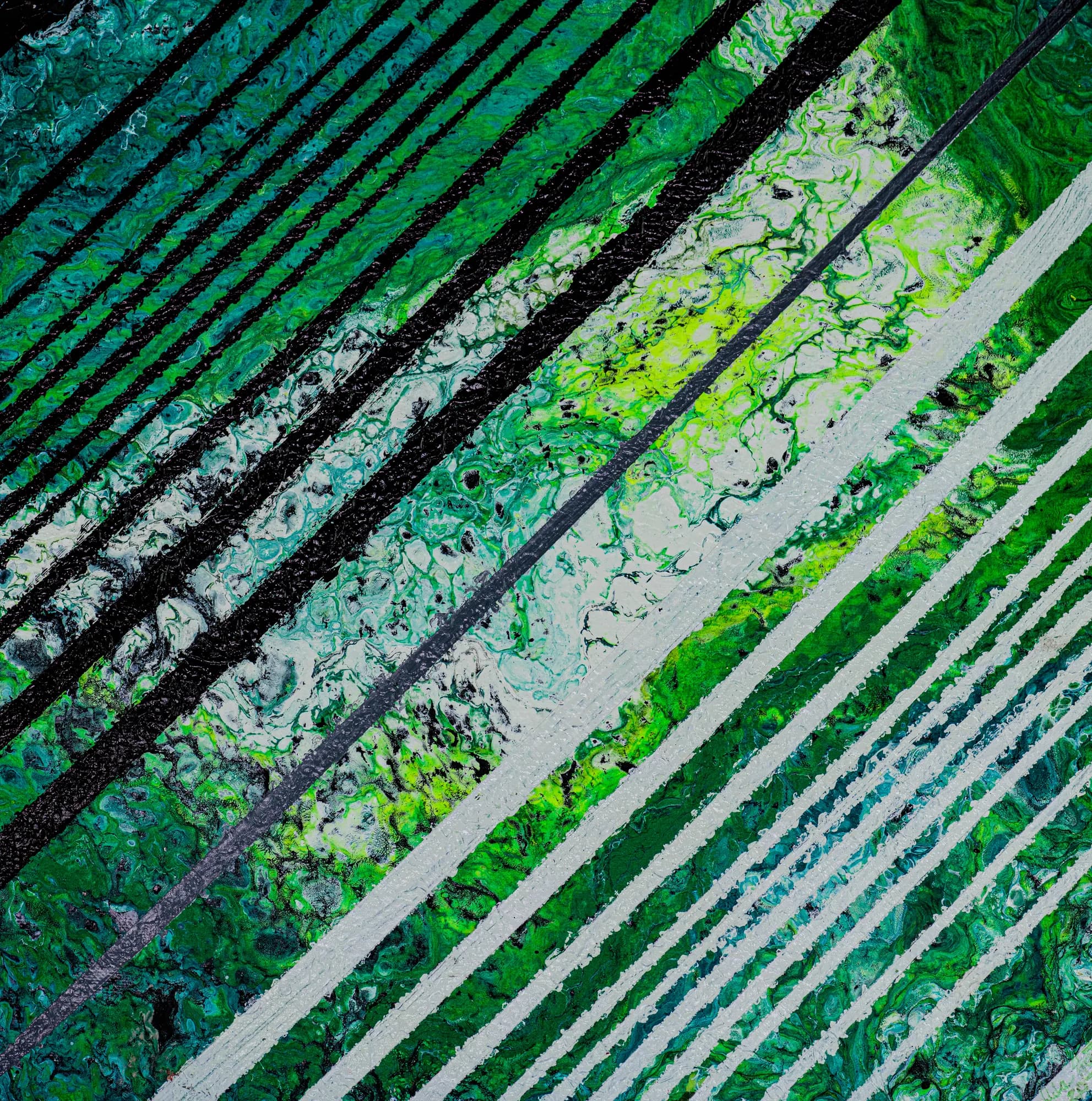 Emerald Stripes, Acrylic Abstract collection