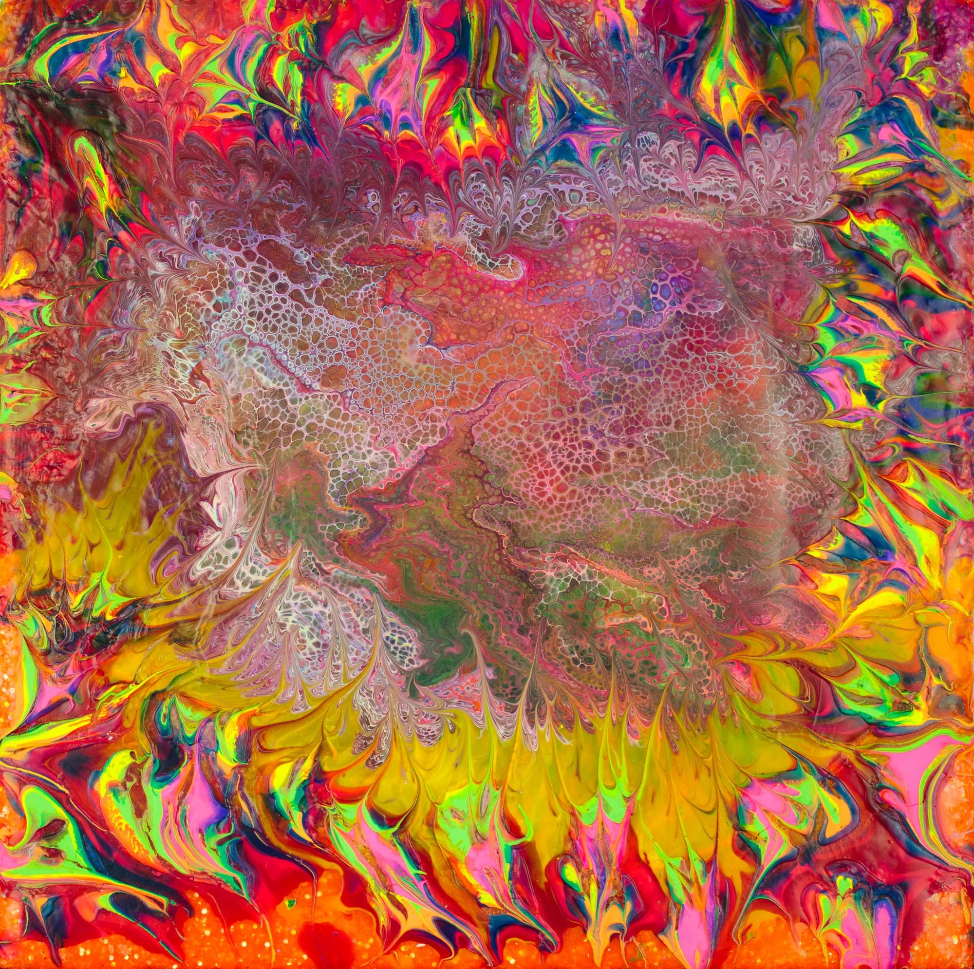 Rainbow Bloom, Acrylic Abstract collection