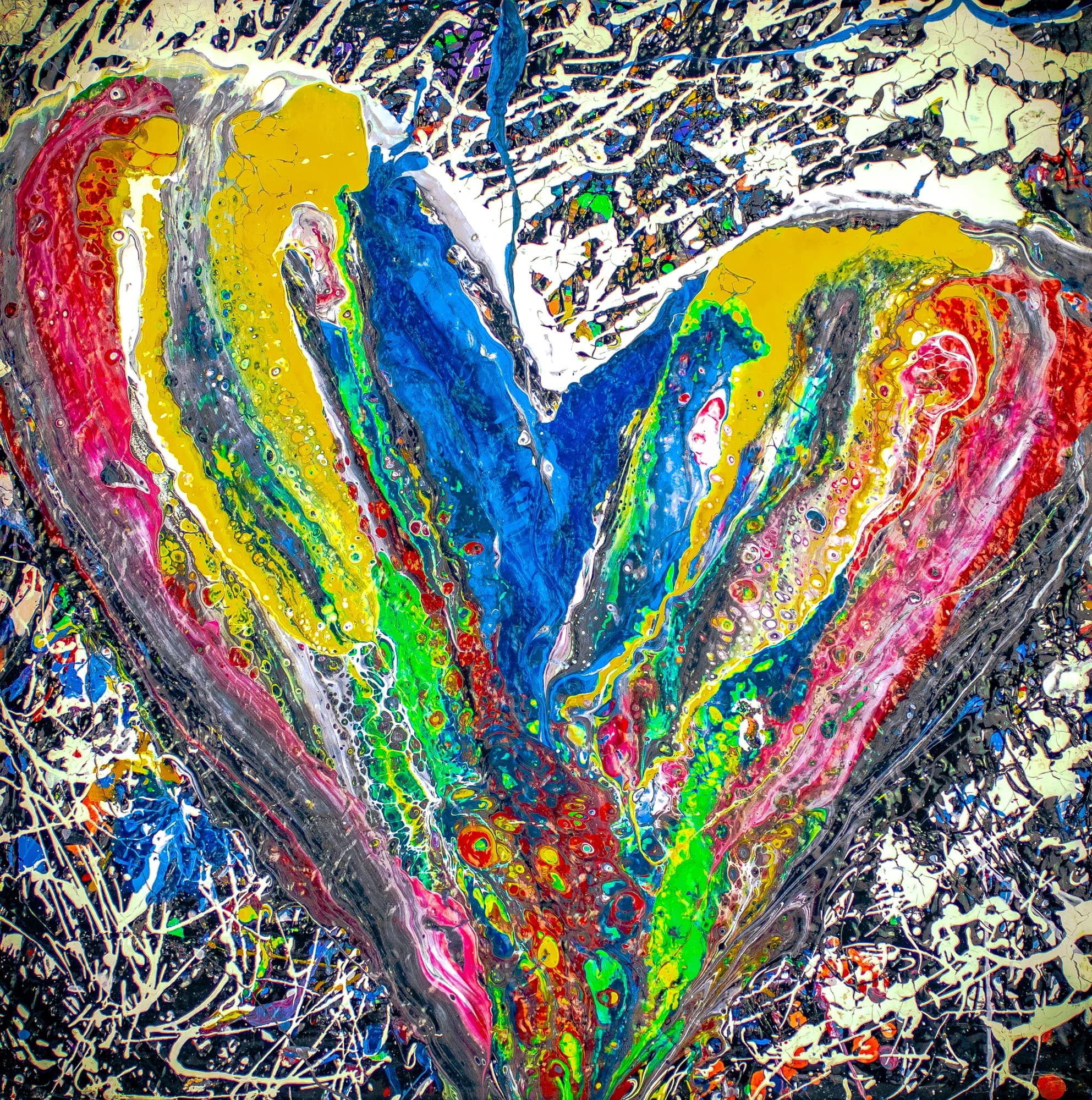 Rainbow Heart, Acrylic Abstract collection