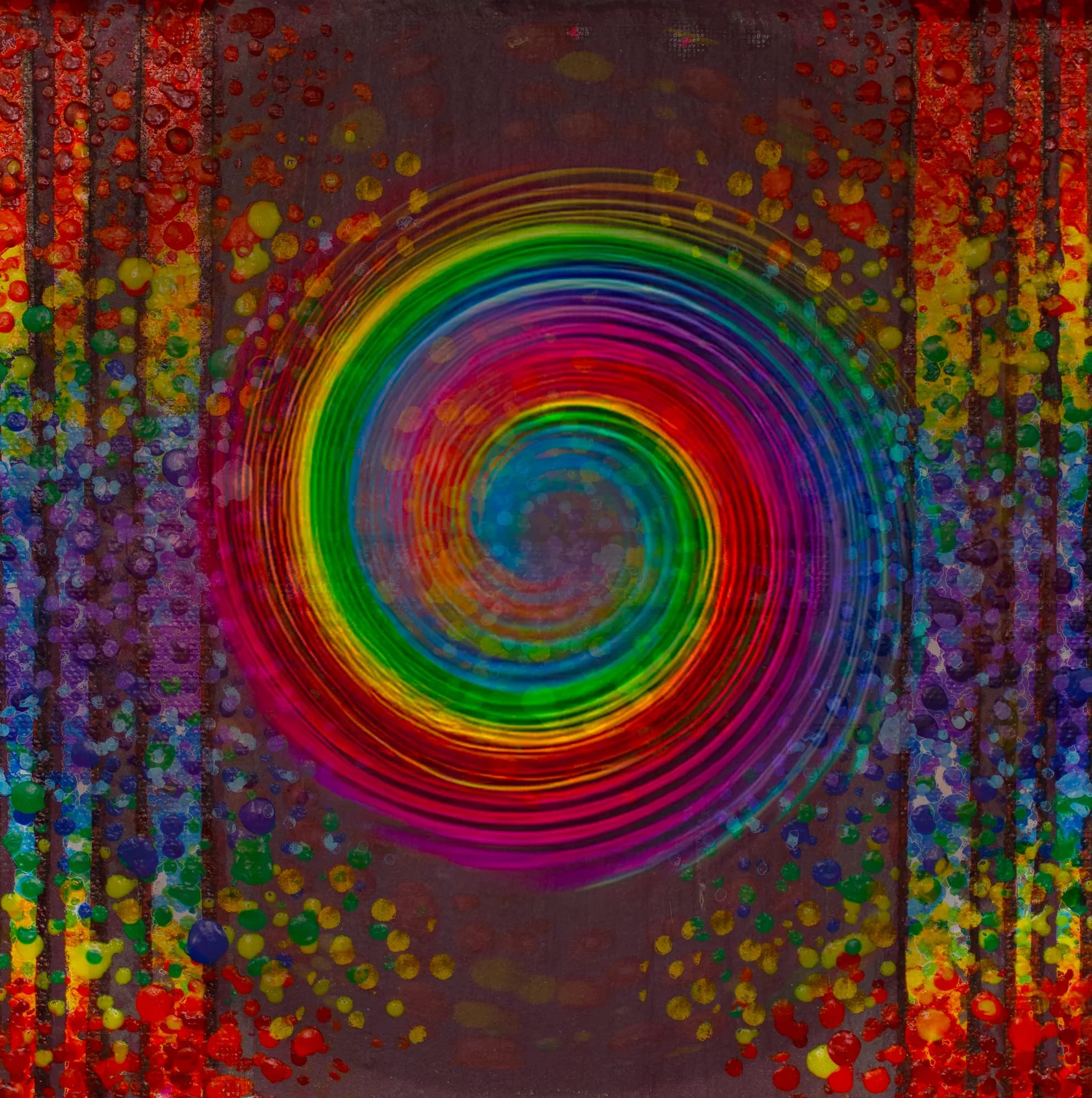 Rainbow Spiral, Acrylic Abstract collection