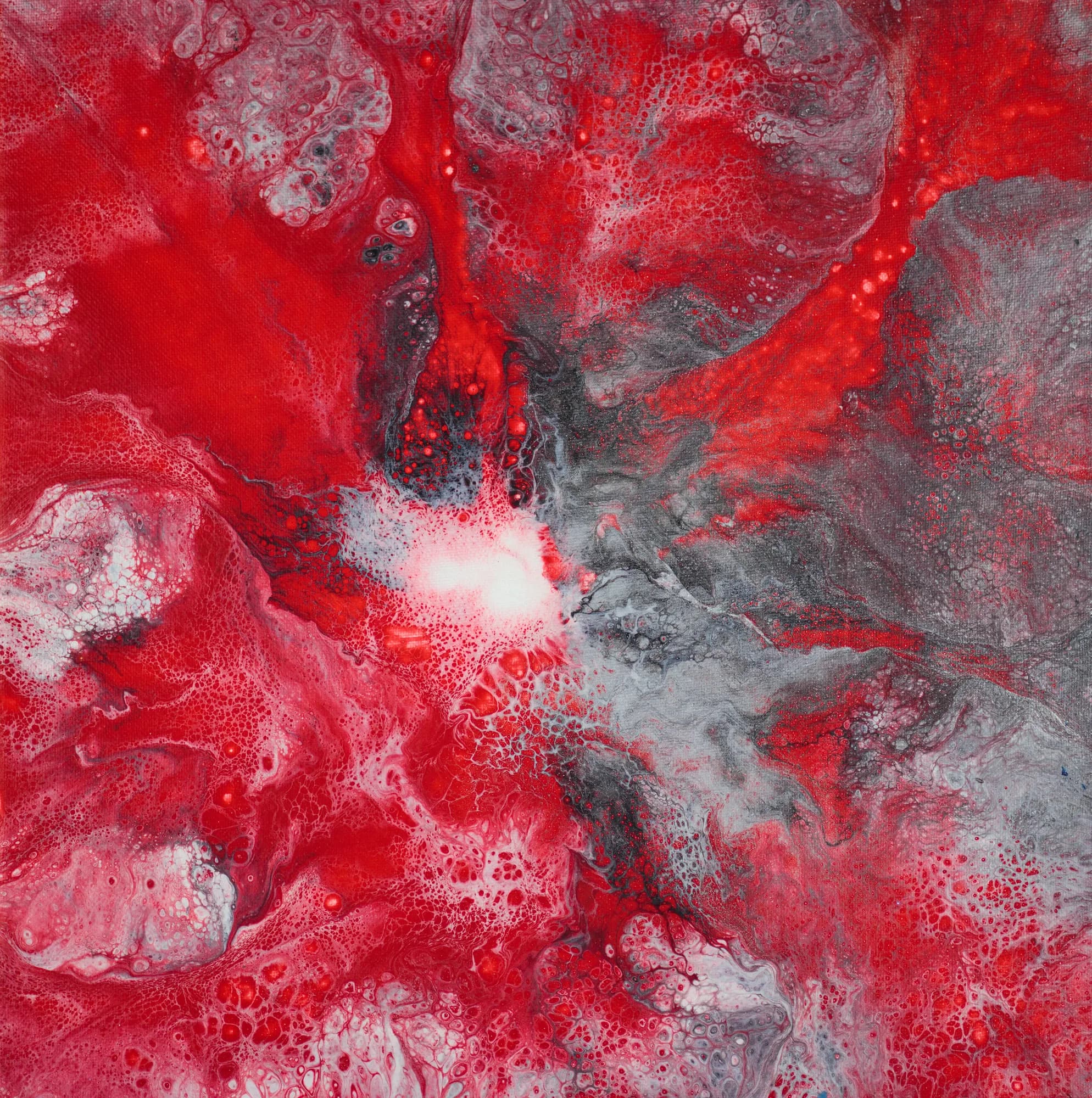 Scarlet Burst, Acrylic Abstract collection